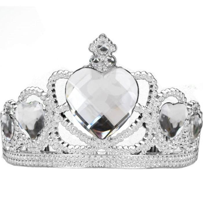 Silver Tiara With Clear Gems