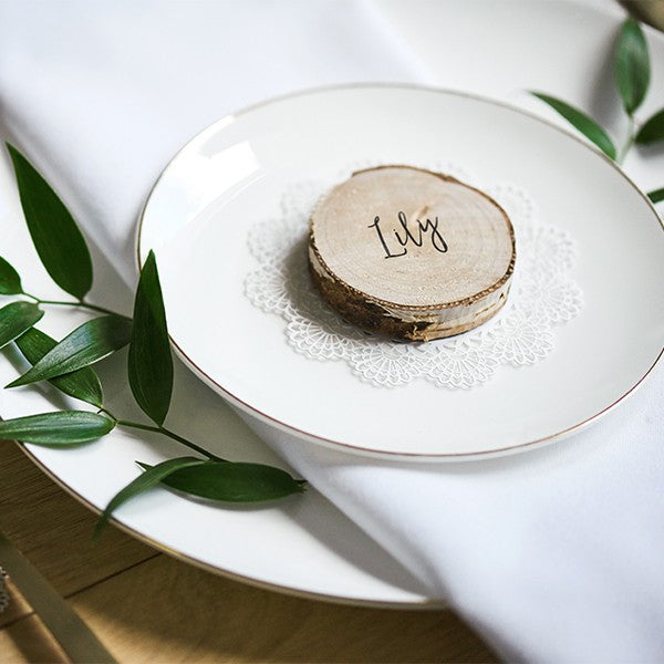 Wooden Log Place Cards -6pk