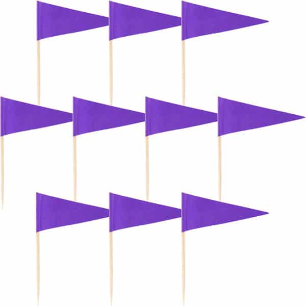 Flag Cake Picks - Purple - 36pk