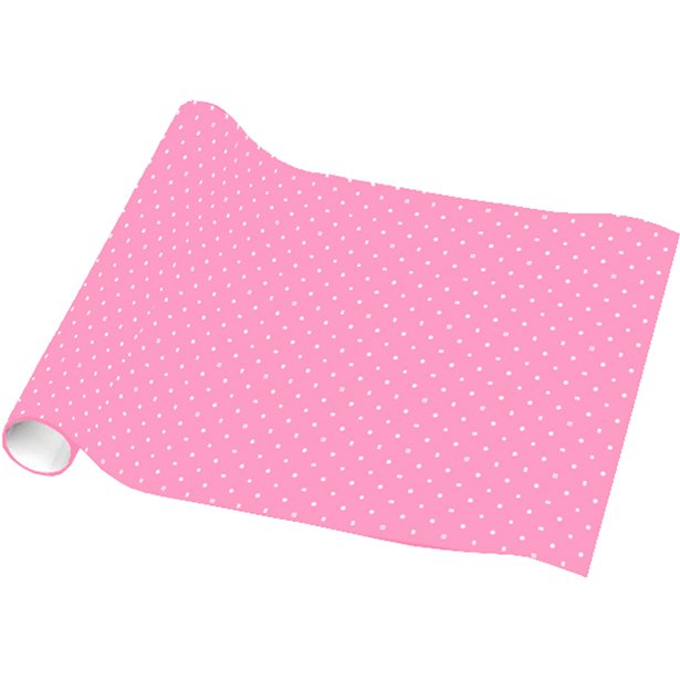 Baby Pink with Small White Dots Wrapping Paper - 4.8m