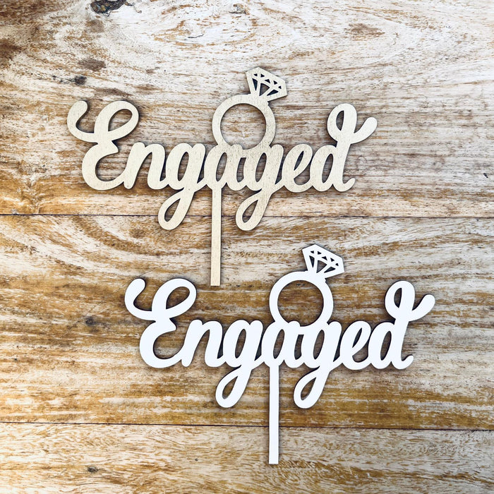 Engagement Cake Topper - Engaged