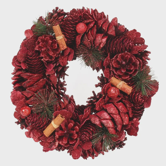 Red Glitter / Cinnamon wreath (30cm)