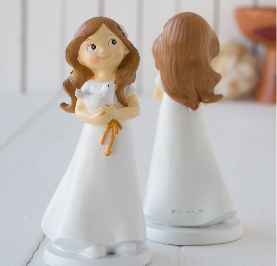 Communion Cake Topper Girl with Dove