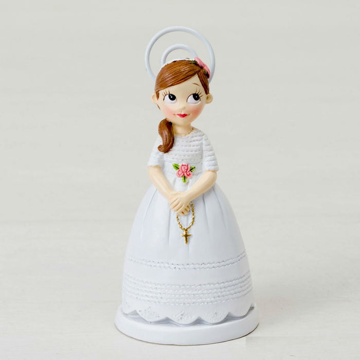 Communion Girl with Flowers and Rosary Card/Photo Holder