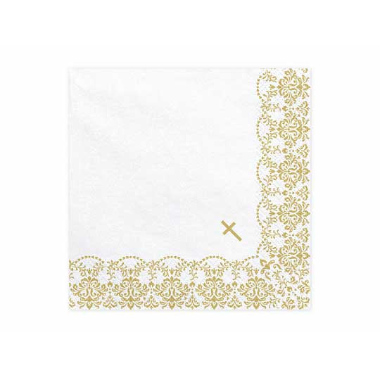 Lunch Napkins - Religious - Gold Cross