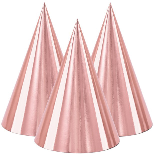 Cone Hats - Rose Gold - 6pk