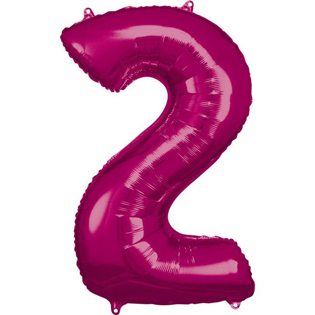 Balloon Foil Number - 2 - Pink - 34"