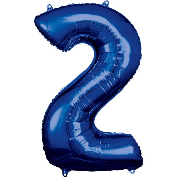 Balloon Foil Number - 2 - Blue - 34"