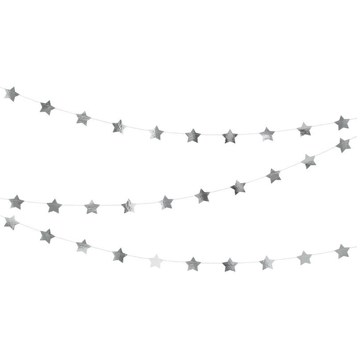 Garland - Silver Stars - 3.6m