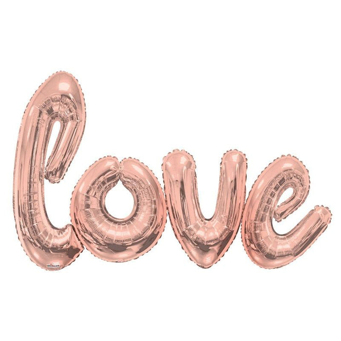 Giant Love Script Phrase Balloon - Rose Gold