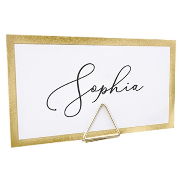 Gold Triangle Place Card Holders - 10pk
