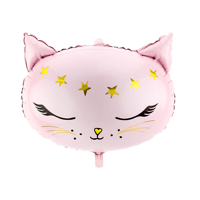 Foil Balloon Cat - Pink 48x36cm