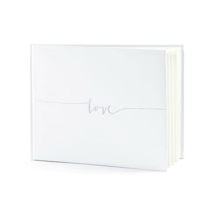 Guest Book - Silver Love Inscription