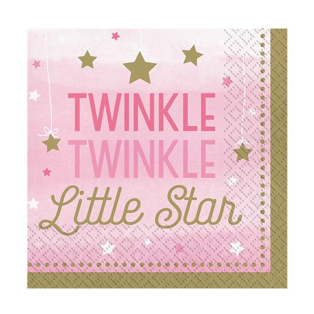 Lunch Napkins - One Little Star - Twinkle Twinkle Girl