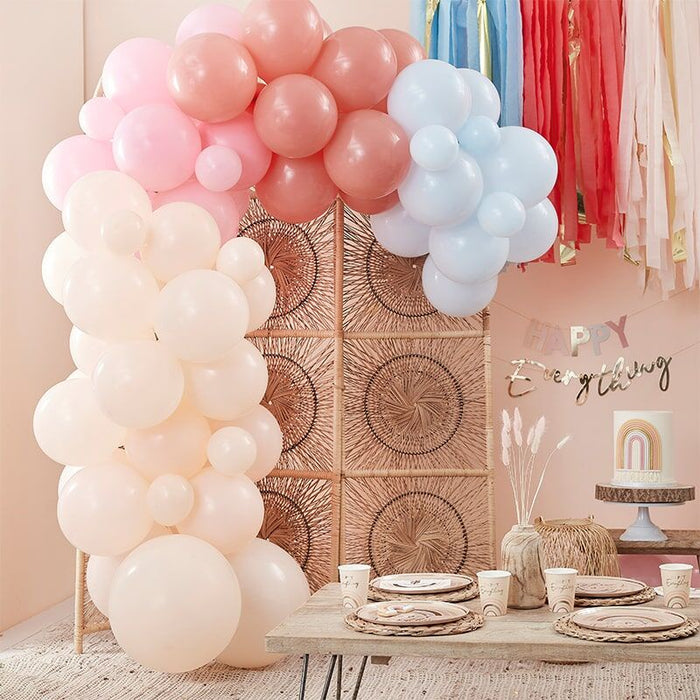 Happy Everything - Balloon Arch Backdrop- Rainbow - Muted Pastel
