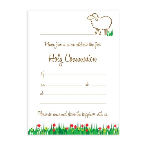 Invitation Fill-in - Holy Communion - Sheep Design