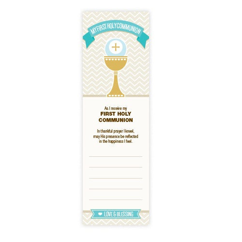 Bookmarks Fill-in - Holy Communion - Chalice with Chevron Design - Blue