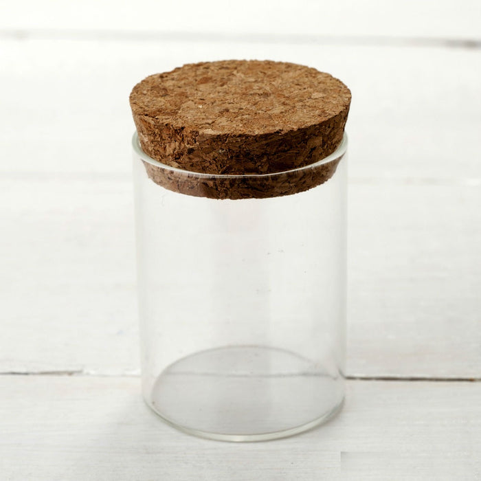 Glass Tube Jar with Cork Top - 6.5cm