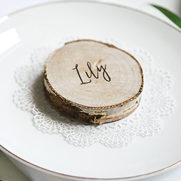 Wooden Log Place Cards - 20pk
