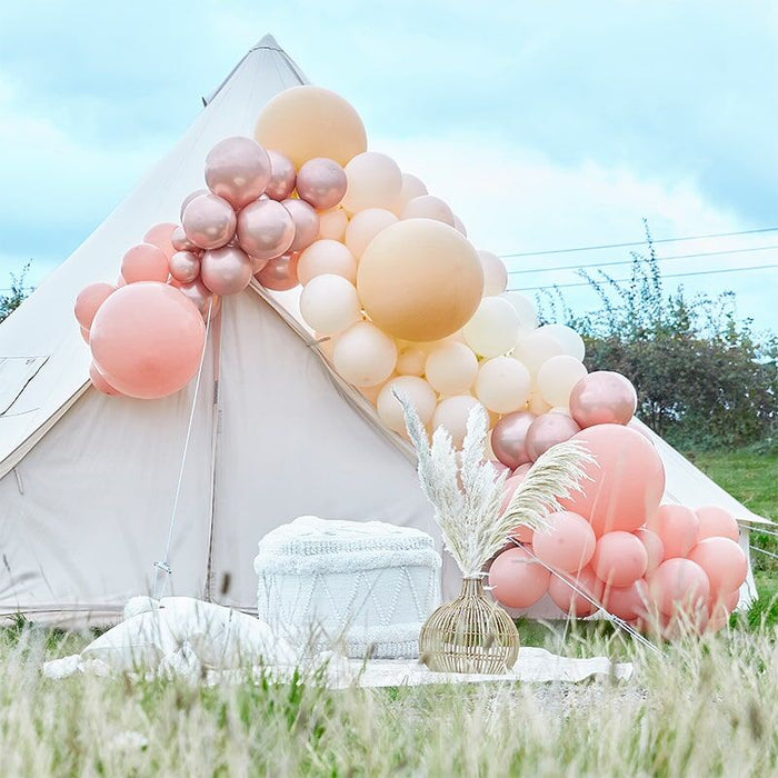 Balloon Arches -  Rose Gold, Peach & Nude Arch Kit 200pk