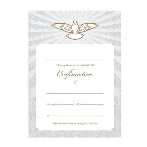 Invitation Fill-in - Confirmation Dove with Rays