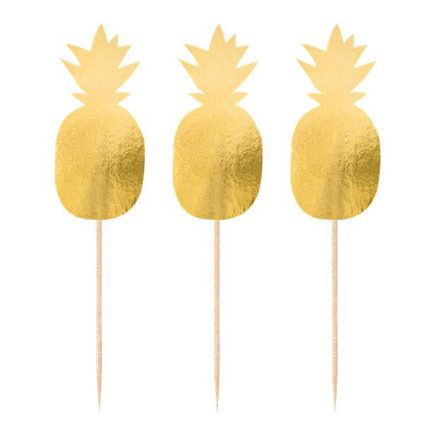 Gold Foil Pineapple Picks