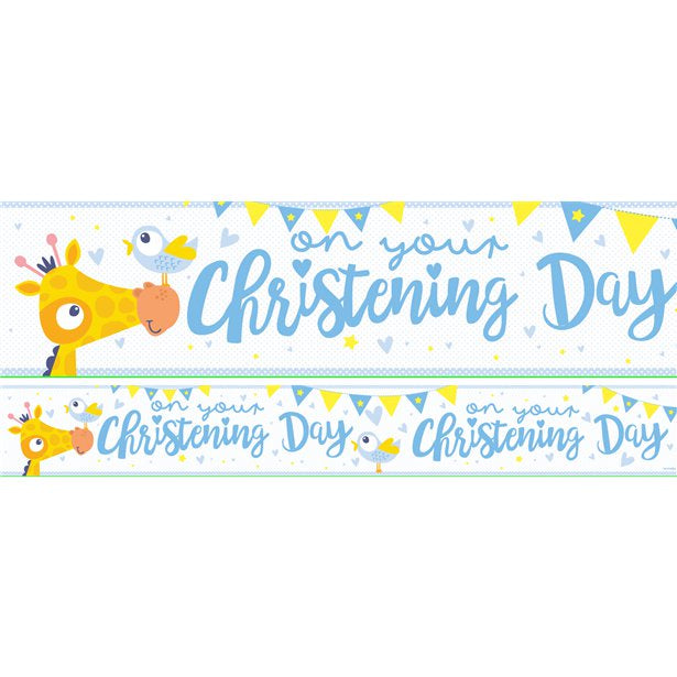 Banner Paper - Christening Day - Blue