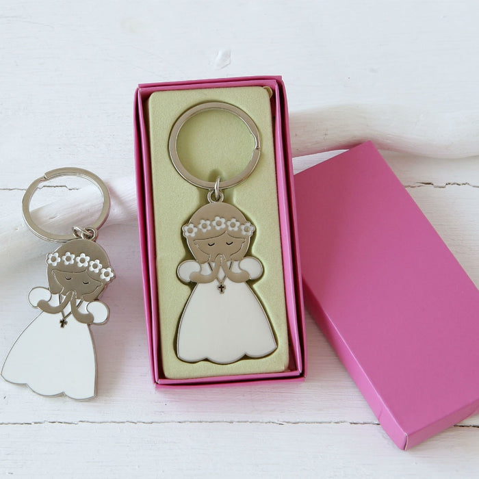 Key Ring - Girl with Flowers With Box Included