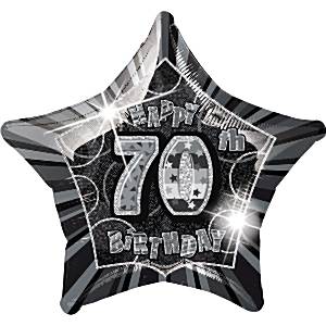 Dazzling Effects 70th Birthday Black Star