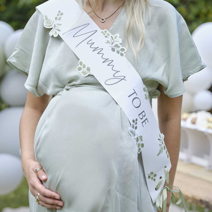 Mummy to Be Botanical Baby Shower Sash
