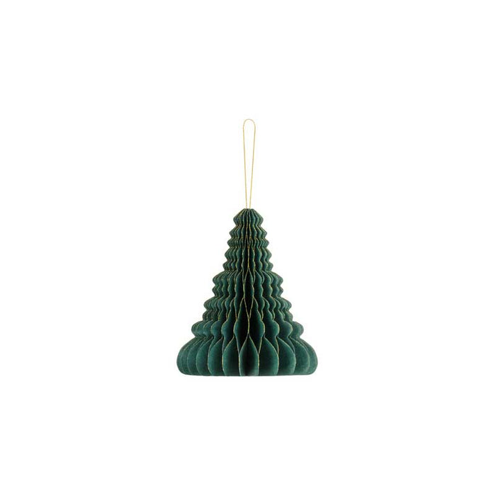 Paper honeycomb ornament Christmas tree, bottle green, 15cm