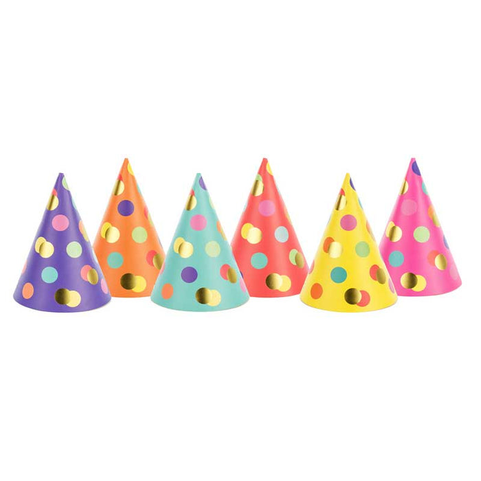 Party hats Dots, mix, 16cm
