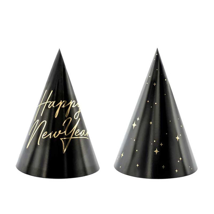 Party hats Happy New Year , 16cm - 6pk