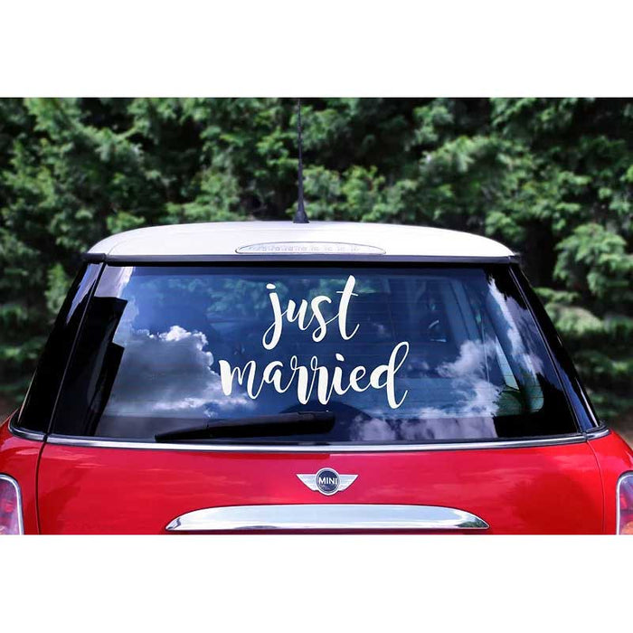 Wedding day car sticker - Just married