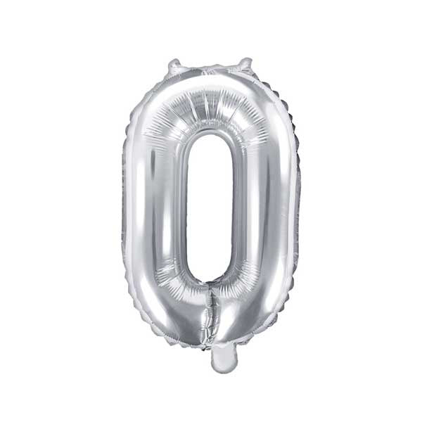 Balloon Foil Number - 0 Silver - 14" (35cm)