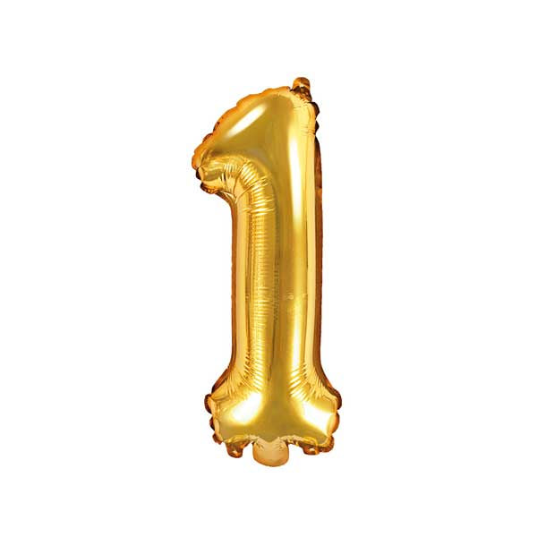 Balloon Foil Number - 1 Gold - 14" (35cm)