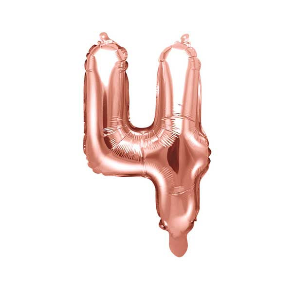 Balloon Foil Number - 4 Rose Gold - 14" (35cm)