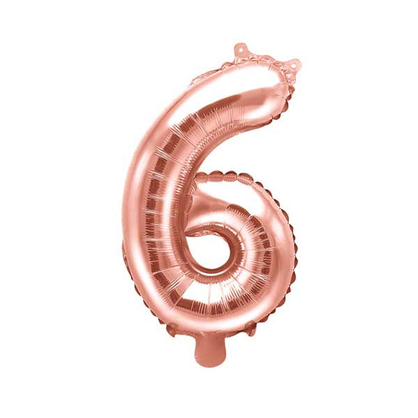 Balloon Foil Number - 6 Rose Gold - 14" (35cm)