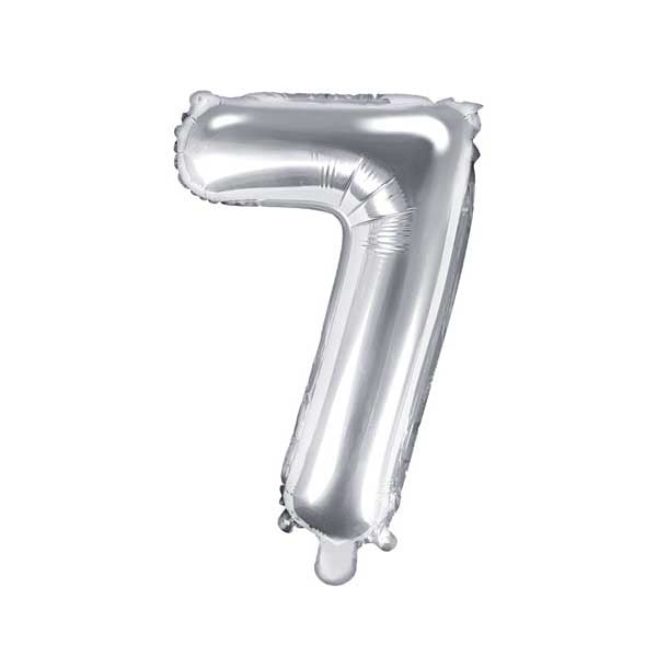 Balloon Foil Number - 7 Silver - 14" (35cm)