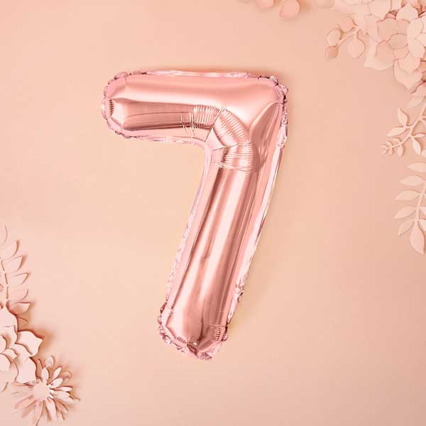 Balloon Foil Number - 7 Rose Gold - 14" (35cm)