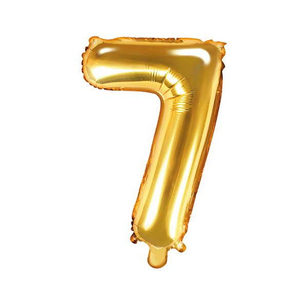 Balloon Foil Number - 7 Gold - 14" (35cm)