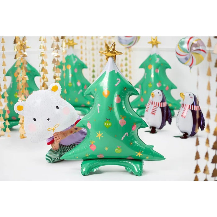 Standing foil balloon Christmas tree, 78x94cm, mix