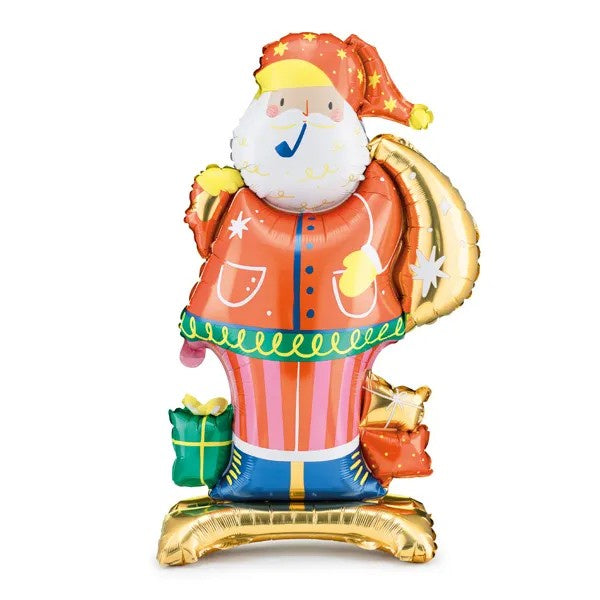 Standing foil balloon Santa, 63x106 cm, mix