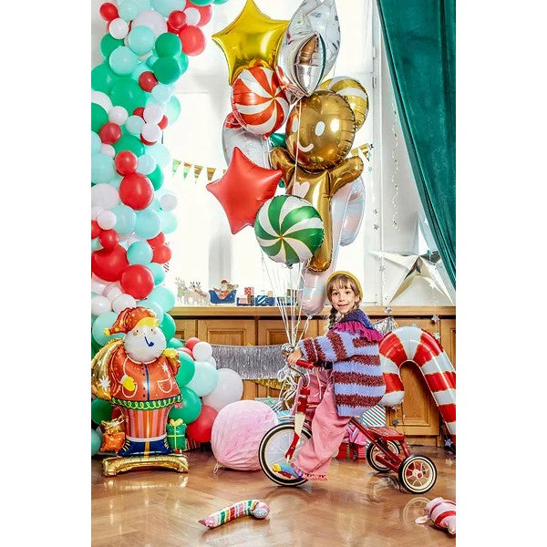 Standing foil balloon Santa, 63x106 cm, mix