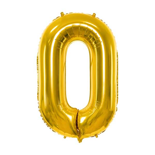 Balloon Foil Number - 0 Gold - 34" (86cm)