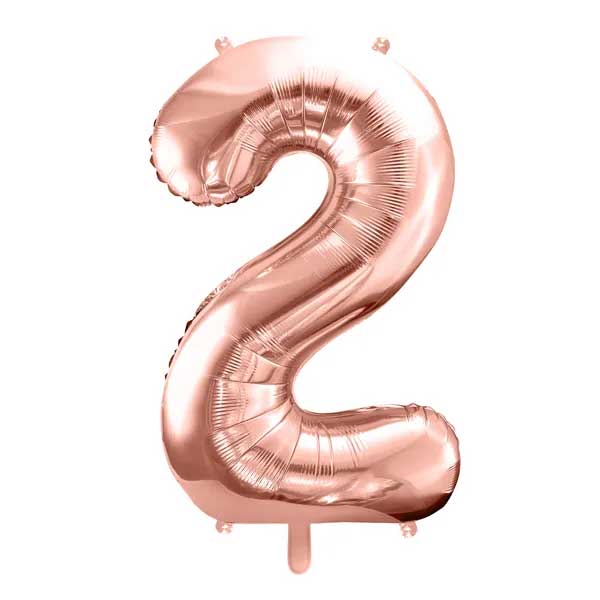 Balloon Foil Number - 2 Rose Gold - 34" (86cm)