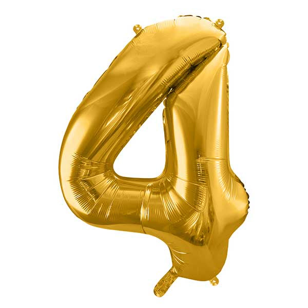 Balloon Foil Number - 4 Gold - 34" (86cm)