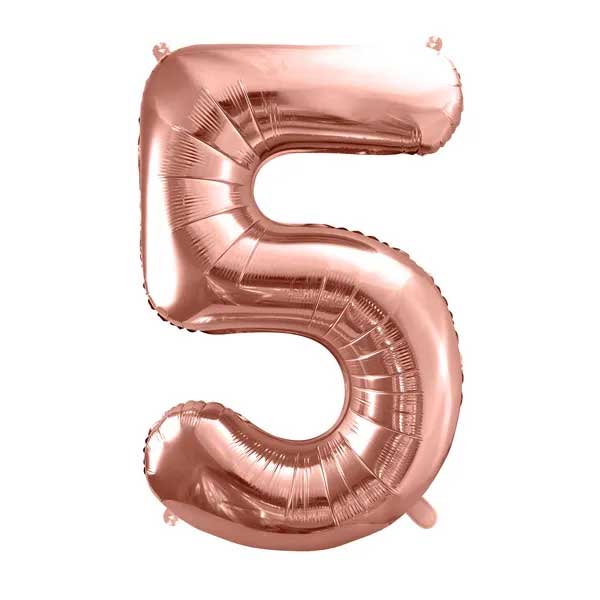 Balloon Foil Number - 5 Rose Gold - 34" (86cm)