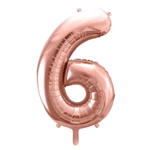 Balloon Foil Number - 6 Rose Gold - 34" (86cm)