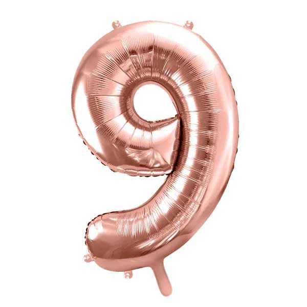 Balloon Foil Number - 9 Rose Gold - 34" (86cm)